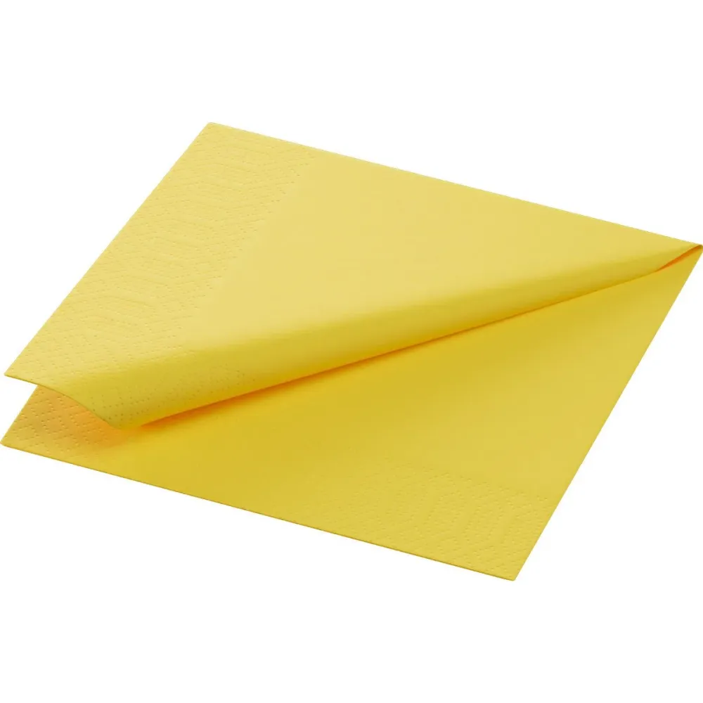 Cell towel 24 x 24 cm 3-layer 1/4 fold yellow | Package (250 napkins)