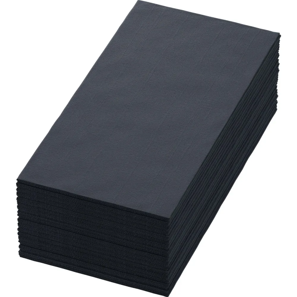 Cell towel napkinds 40 x 40 cm 3-layer 1/8 book fold black | Package (250 napkins)