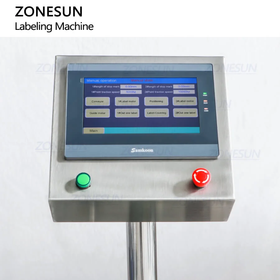 ZONESUN ZS-TB822Y Automatic Front Side & Bottom Side Labeling Machine Luncheon Meat Round Metal Cans Coemstic Bottle Canned