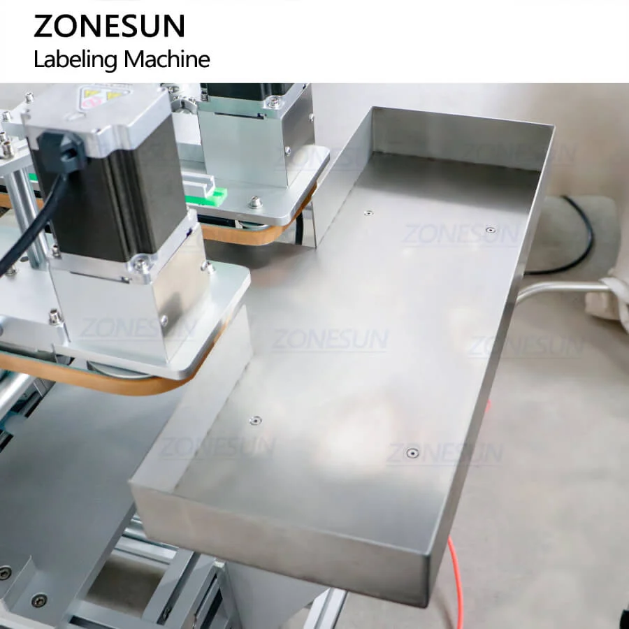 ZONESUN ZS-TB822Y Automatic Front Side & Bottom Side Labeling Machine Luncheon Meat Round Metal Cans Coemstic Bottle Canned