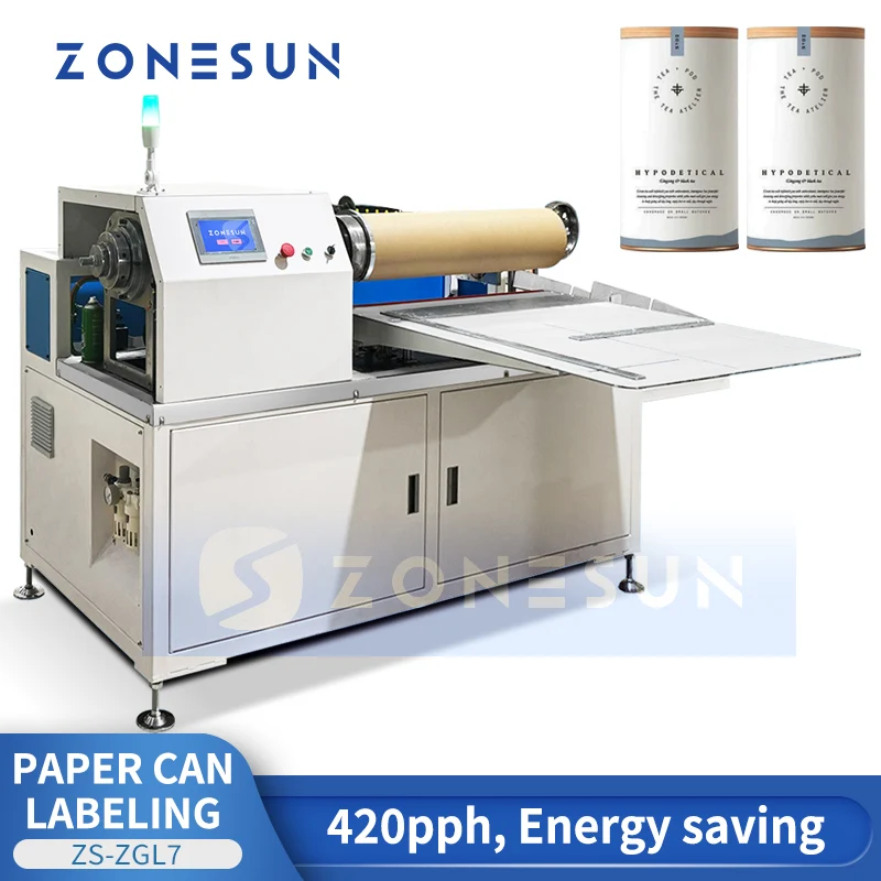 ZONESUN ZS-ZGL7 Hot Melt Labeling Machine Paper Cans & Tube Packaging
