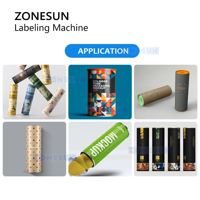 ZONESUN ZS-ZGL7 Hot Melt Labeling Machine Paper Cans & Tube Packaging