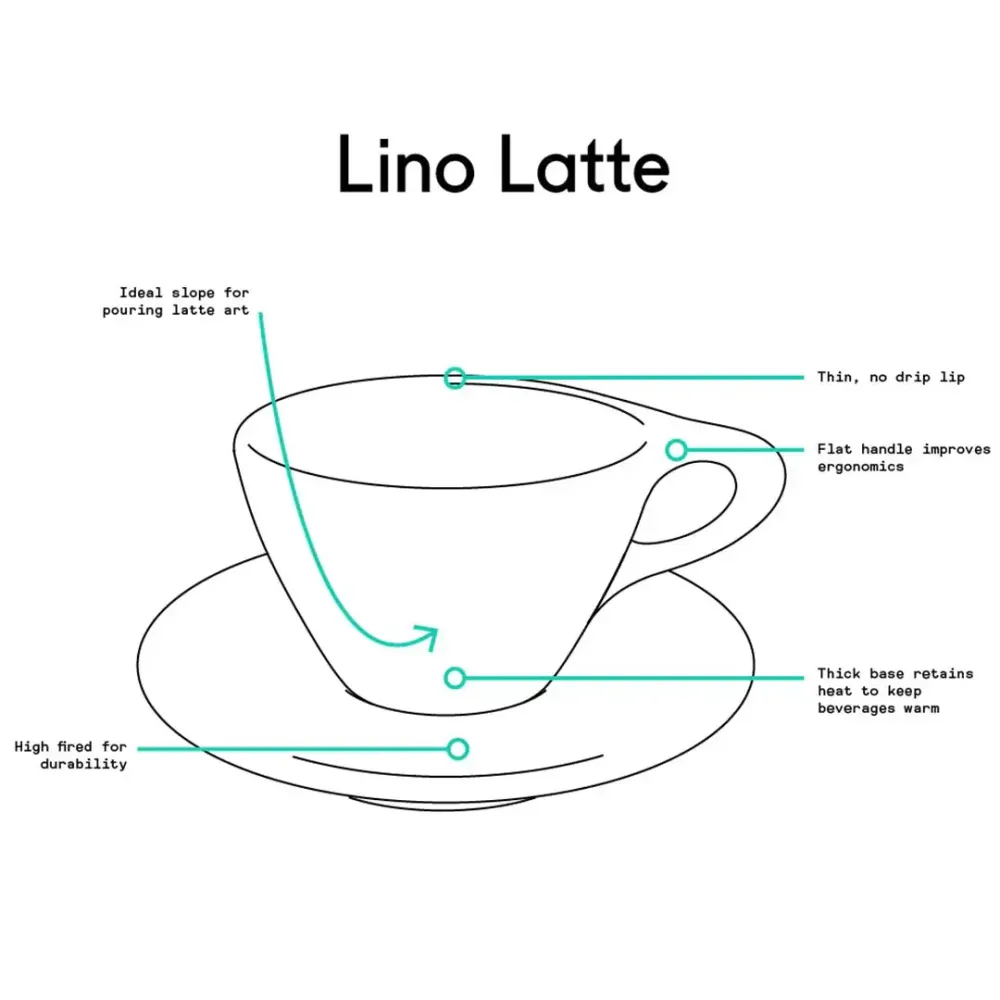 Lino Stor Latte kopp 360ml med fat - Vit