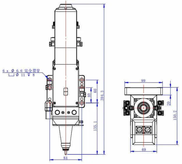 Laserová hlava pro řezání Sky Fire-WSX-NC30C-3D 3kW
