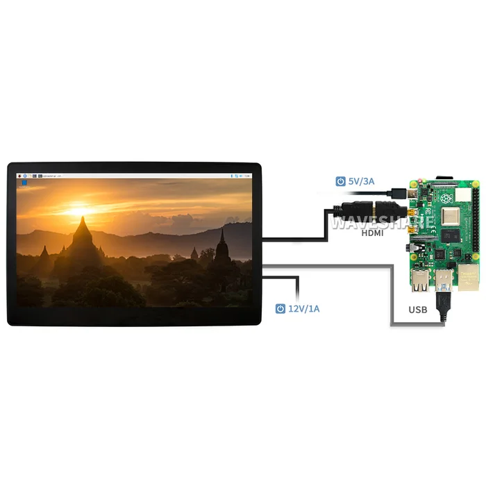 Waveshare 11,6" HDMI dotykový displej | 1920x1080 IPS | USB dotyk
