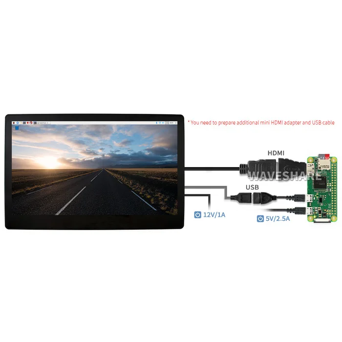 Waveshare 11,6" HDMI dotykový displej | 1920x1080 IPS | USB dotyk