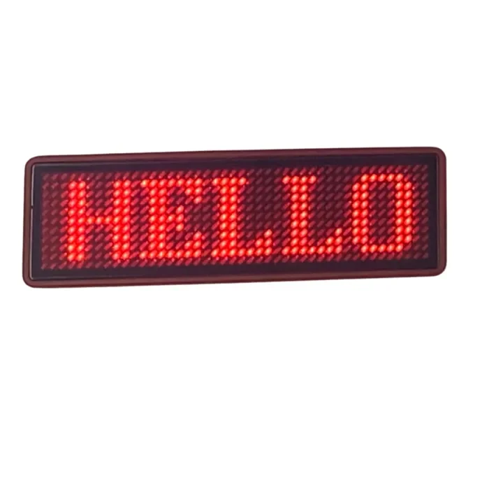 Bezdrátová Bluetooth LED jmenovka 11x44 DIY opakovaně použitelná