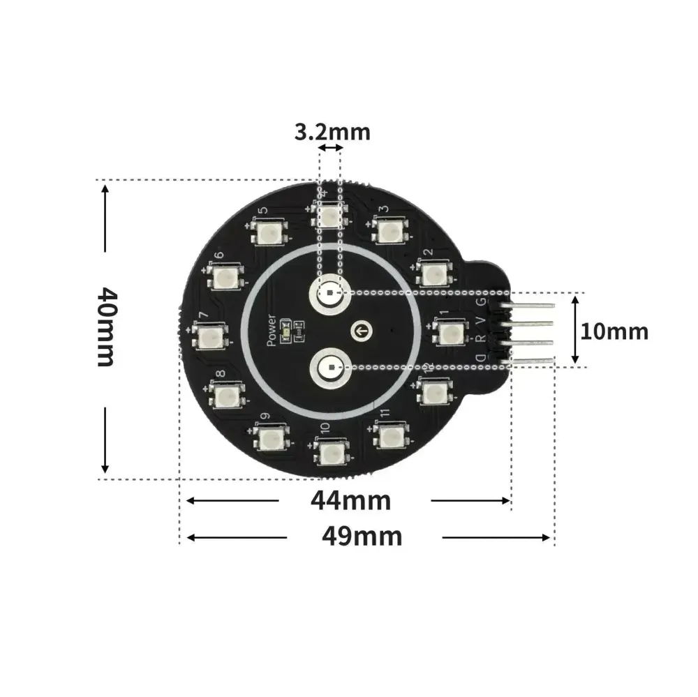Barevný světelný modul RGB LED kruh