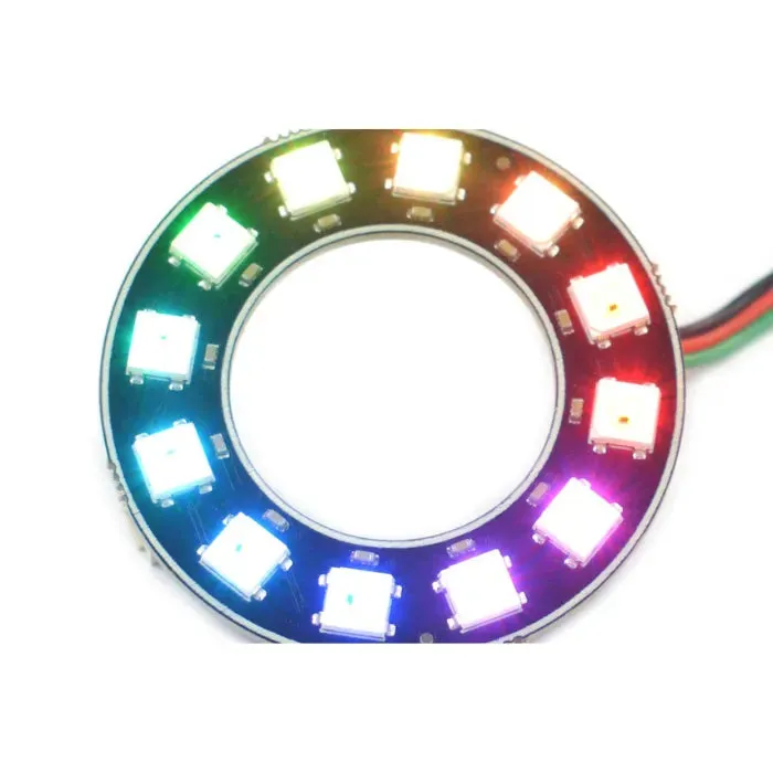 WS2812 12bitový RGB LED kroužek - adresovatelný světelný prvek pro Arduino DFRobot