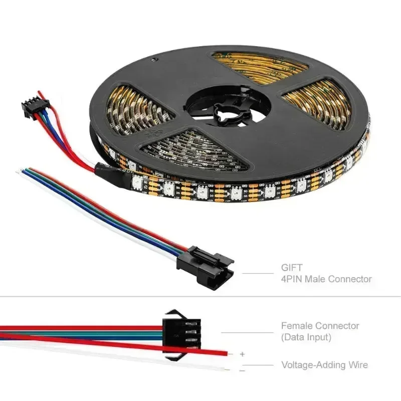 WS2812B RGB LED pás 5050 SMD 150 pixelů holá deska