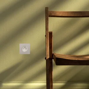 Kew Single French/Belgian Type E Socket - Polished Nickel | White
