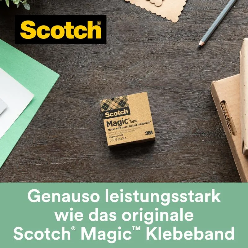 Scotch® Magic ™ limband 9-1930R, tillverkad med 66 % grönsakslim, 19 mm x 30 m, 1 rull/pack | Pack (1 rulle)