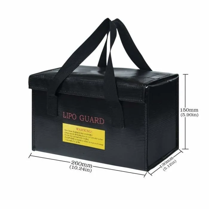 Lipo Bag Ohnivzdorná taška Ideální pro nabíjení Ohnivzdorných Lipo baterií Rozměry 26 x 13 x 15 cm Barva Černá YUNIQUE GRE...