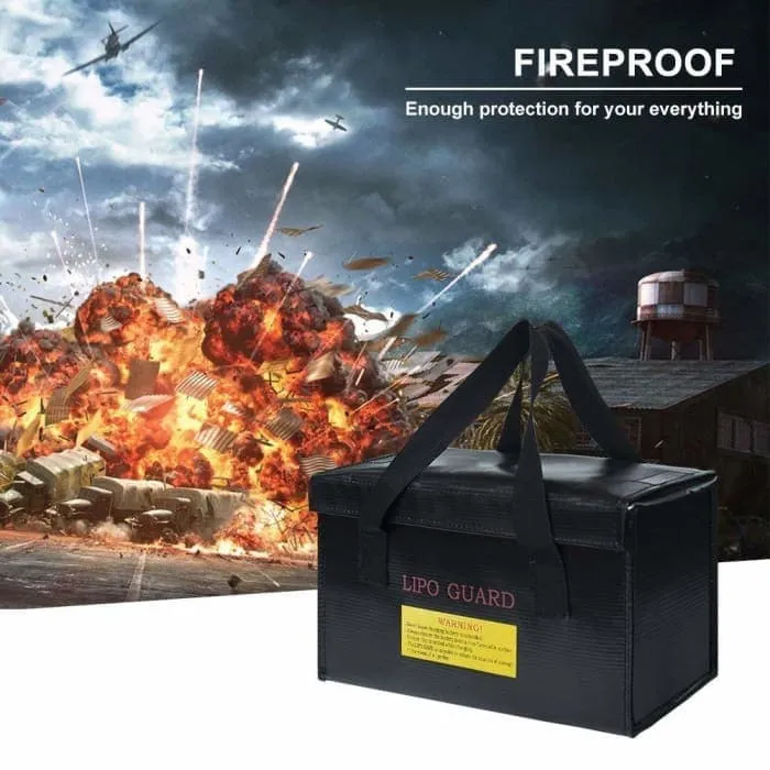 Lipo Bag Ohnivzdorná taška Ideální pro nabíjení Ohnivzdorných Lipo baterií Rozměry 26 x 13 x 15 cm Barva Černá YUNIQUE GRE...