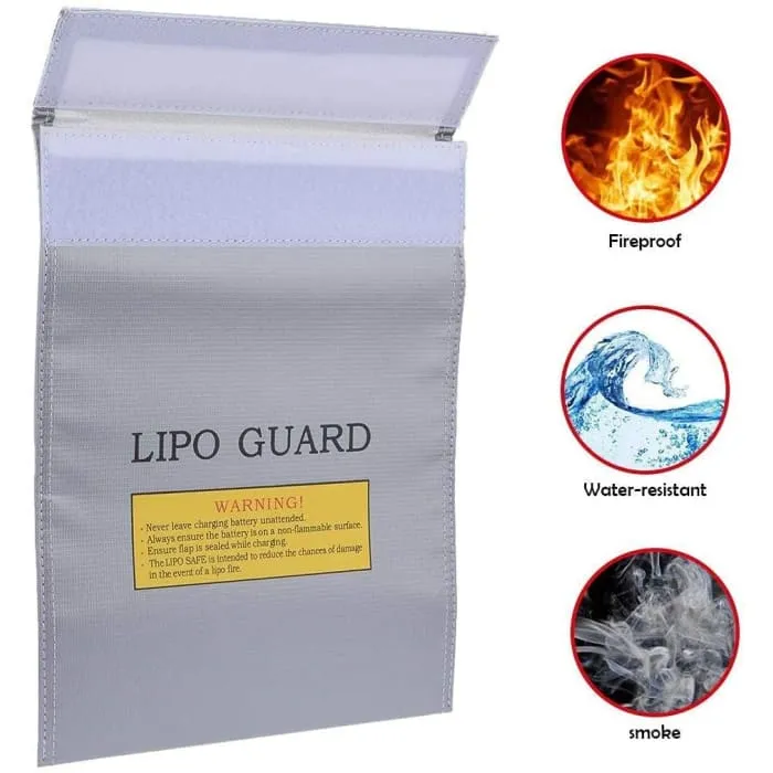 Lipo Guard Fireproof Lipo Bag, 23 cm x 18 cm x lipo baterie, stříbrná barva YUNIQUE GREEN-CLEAN-POWER