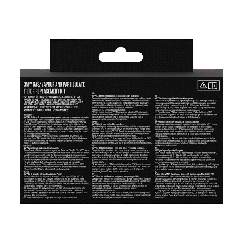 Masca de protecție respiratorie 3M ™ 6002 Kit-1 cu filtre interschimbabile, vapori organici A2P2 (1x6200, 2x6055, 2x5925,...