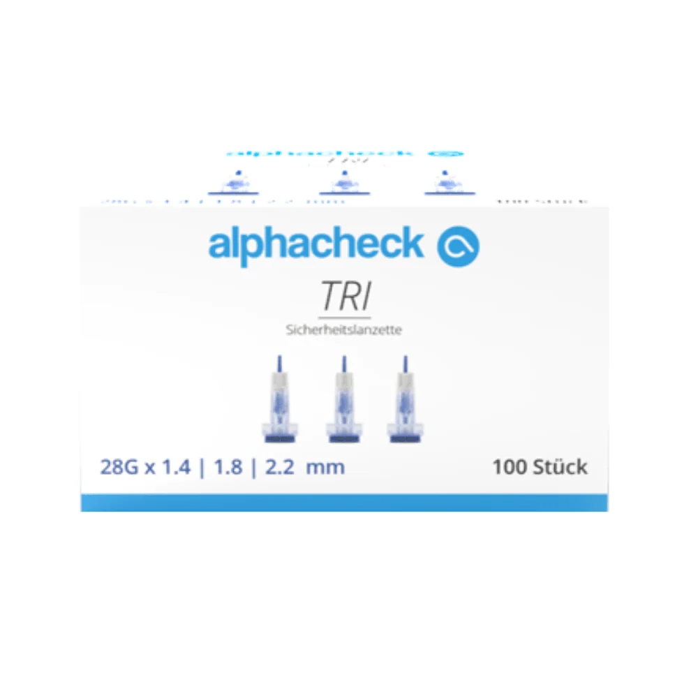 Alphacheck TRI Sicherheitslanzetten 28G | Packung (100 Stück)