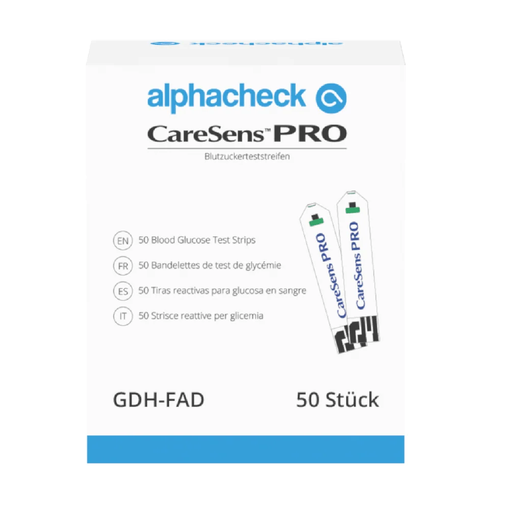 Alphacheck Caresens Pro Bread Cukr testovací proužky | Balení (50 kusů)