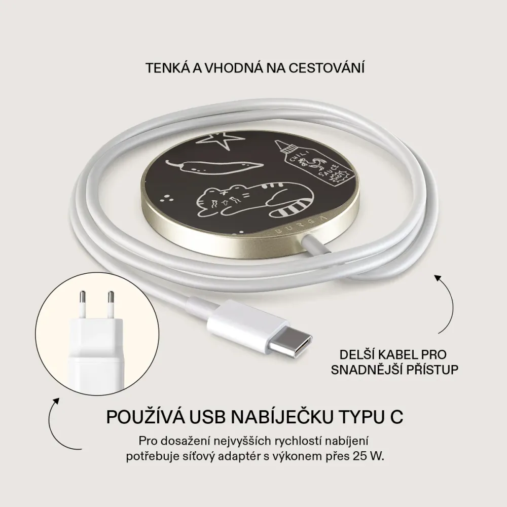 Essentials - Magnetická bezdrátová nabíječka Antracitova