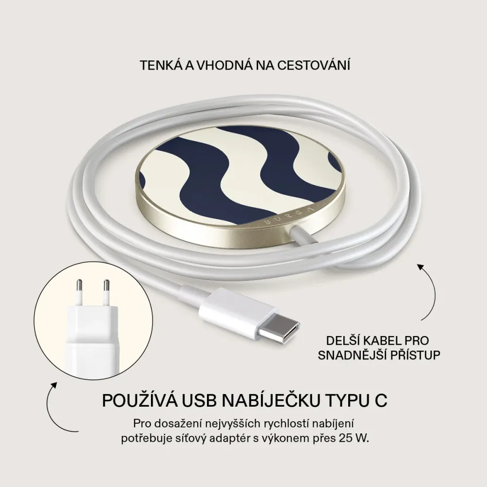 Out Line - Magnetická bezdrátová nabíječka Antracitova