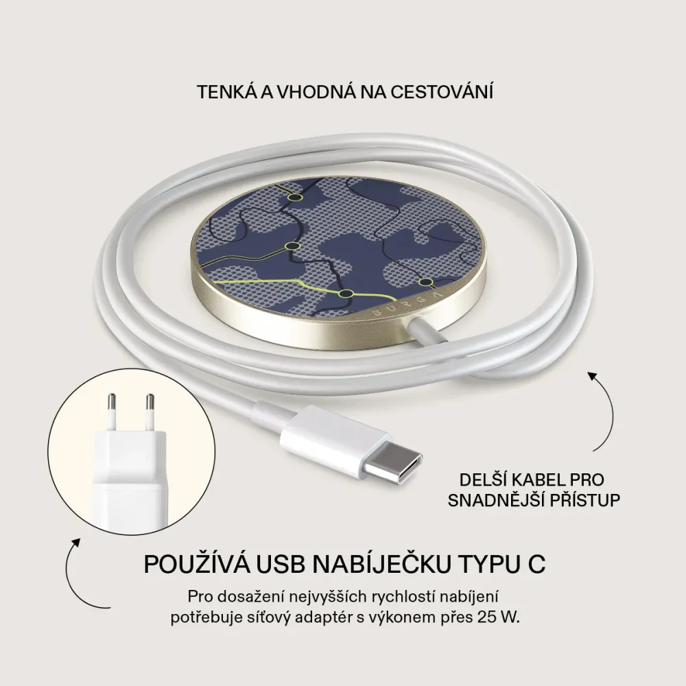 Pathfinder - Magnetická bezdrátová nabíječka Antracitova