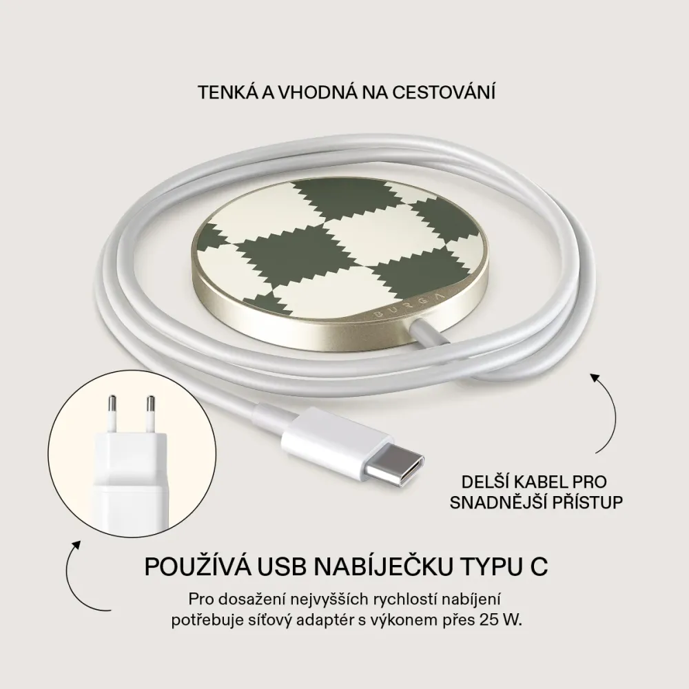 Retro Grid - Magnetická bezdrátová nabíječka Antracitova