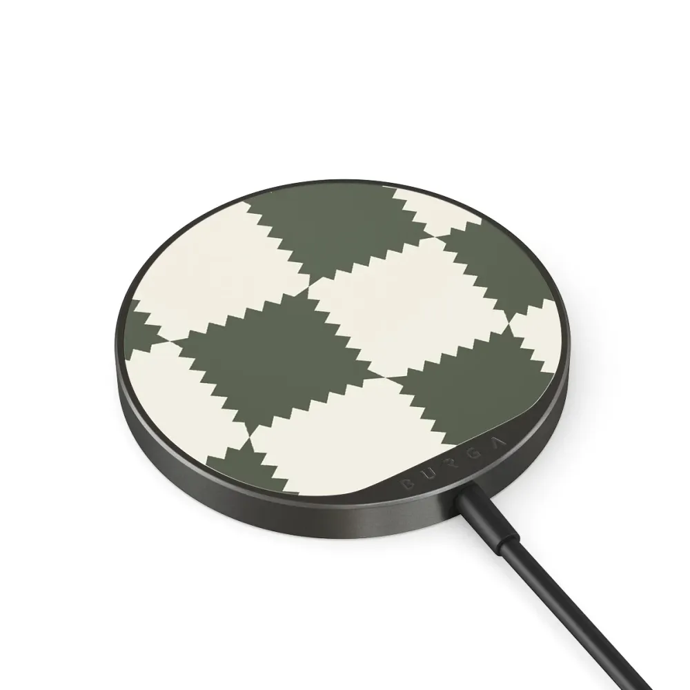 Retro Grid - Magnetická bezdrátová nabíječka Antracitova