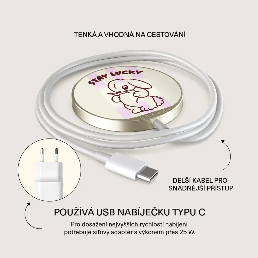 Stay Lucky - Magnetická bezdrátová nabíječka Zlata