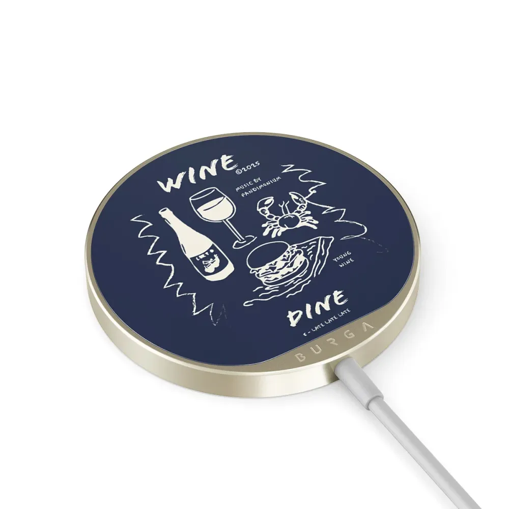 Wine & Dine - Magnetická bezdrátová nabíječka Antracitova
