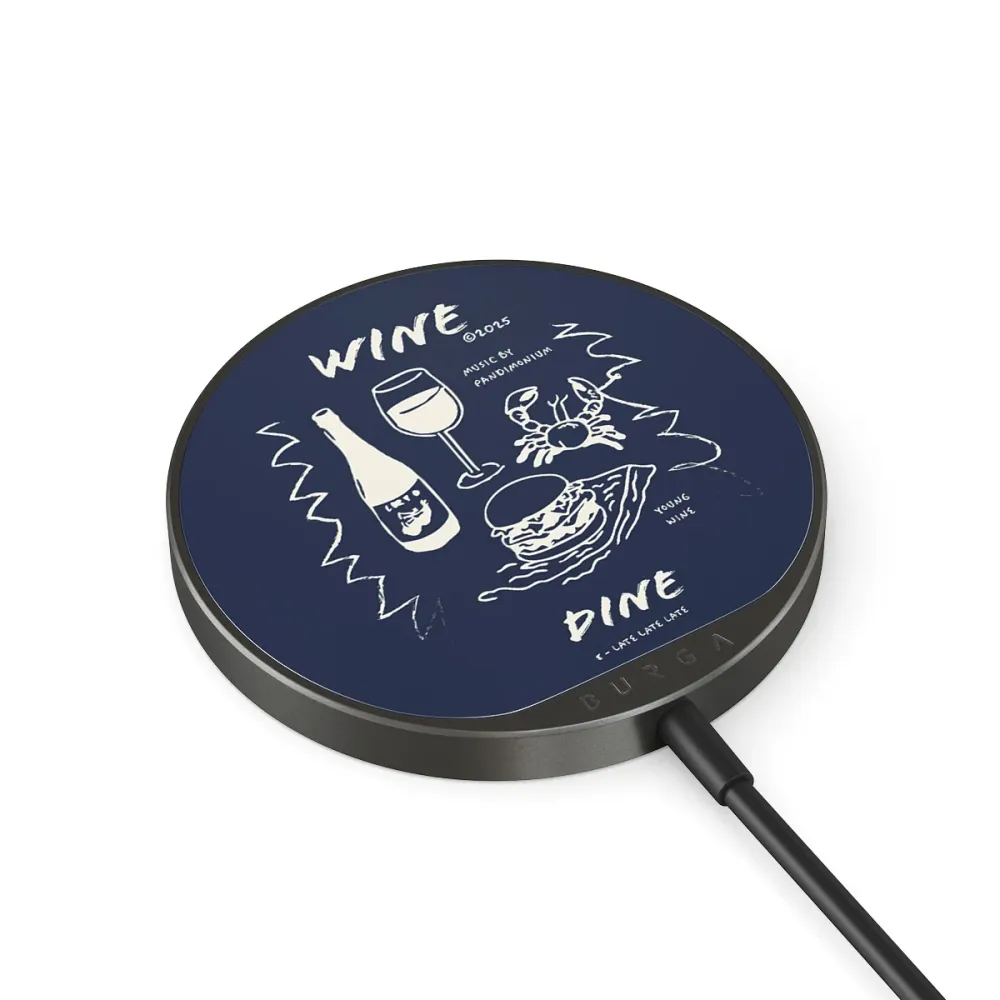 Wine & Dine - Magnetická bezdrátová nabíječka Antracitova