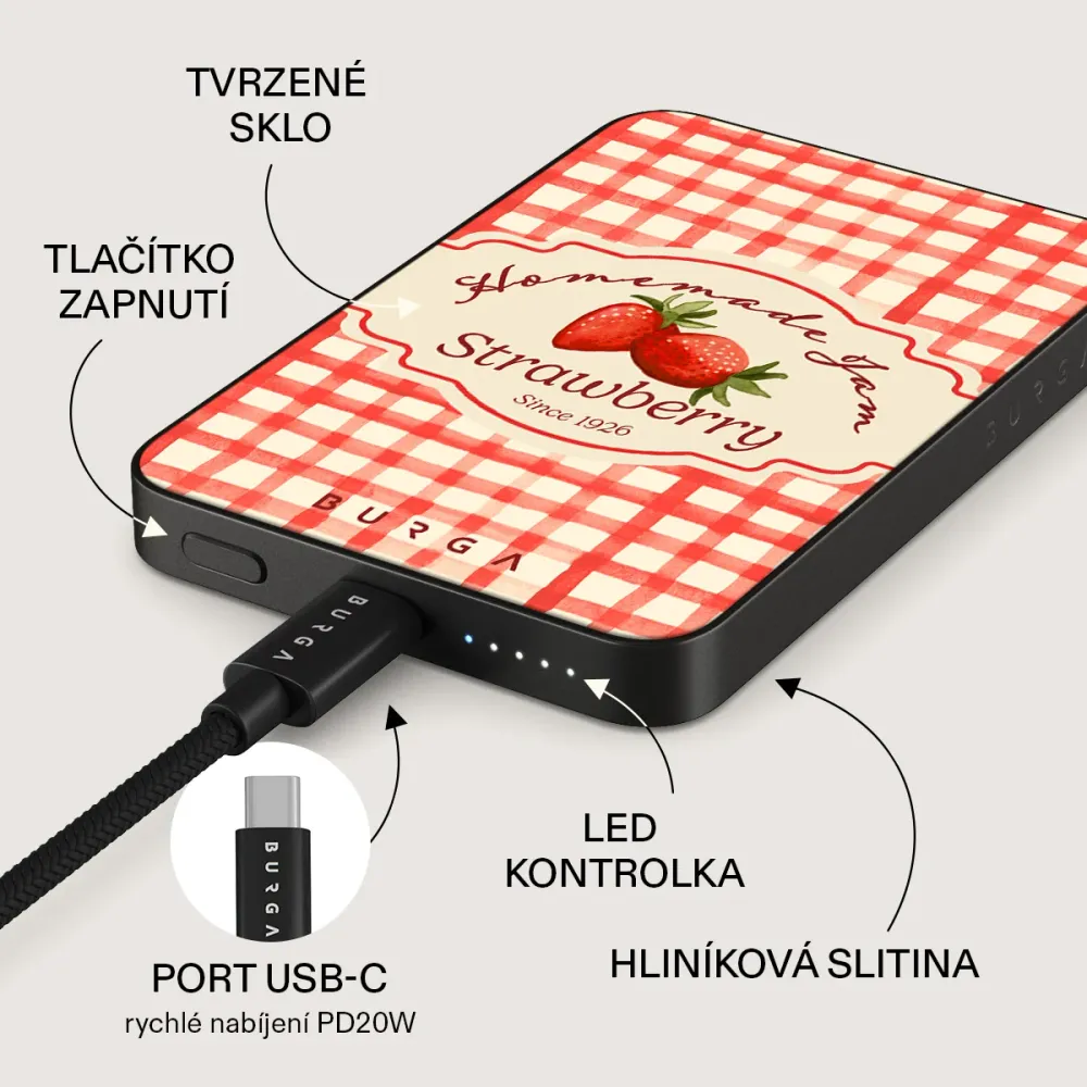 Grandma's Jam - Magnetická powerbanka Zlata