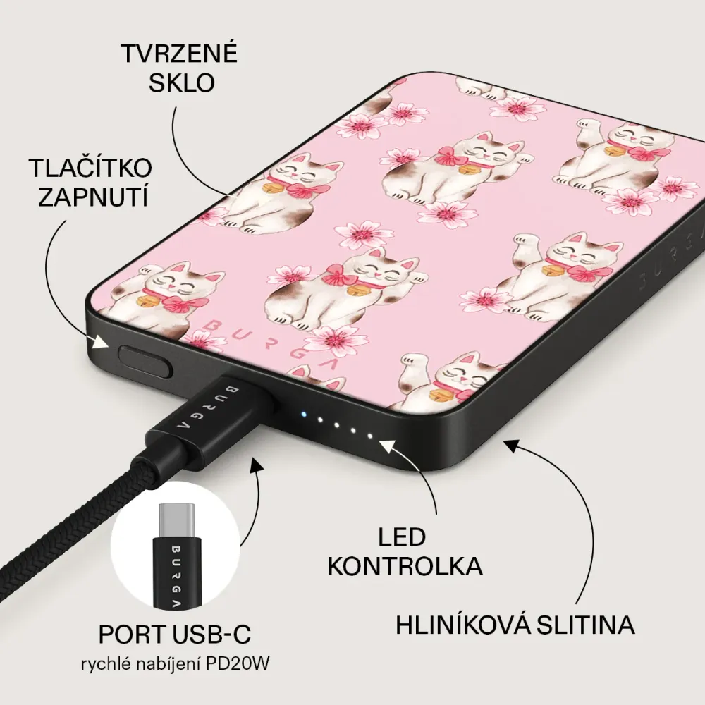 Maneki Neko - Magnetická powerbanka Zlata