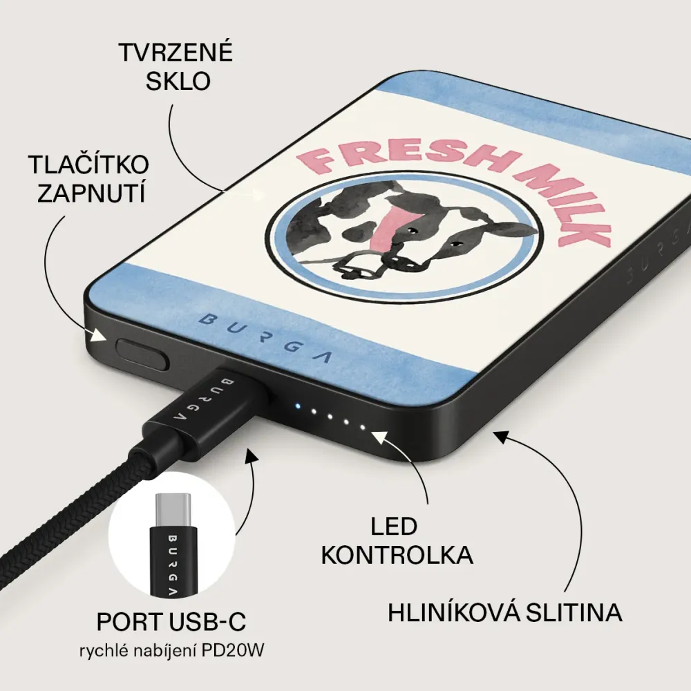 Milkshake - Magnetická powerbanka Zlata