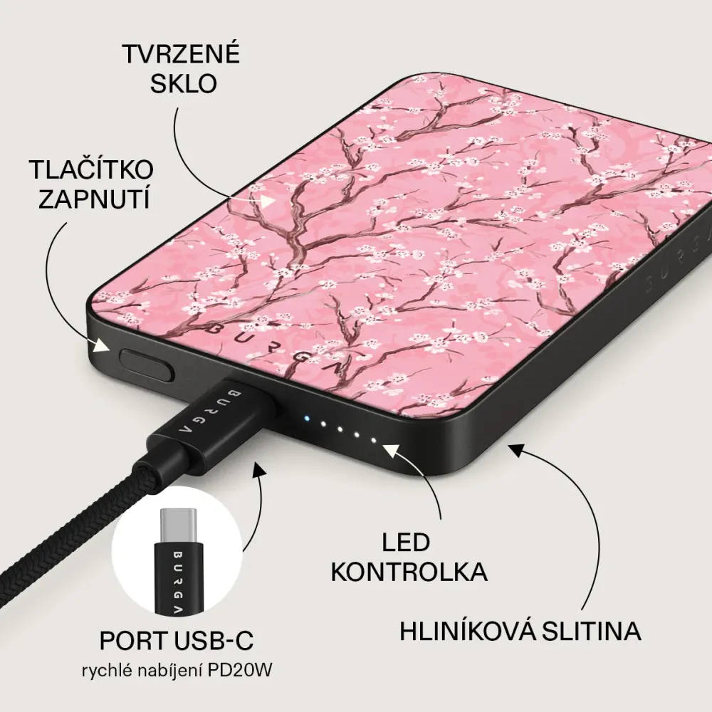 Sakura - Magnetická powerbanka Zlata