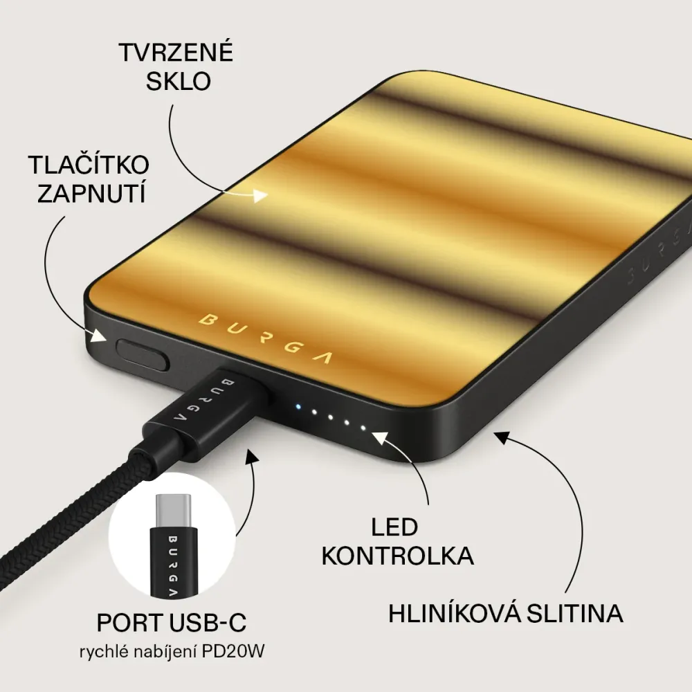 Saturn - Magnetická powerbanka Zlata
