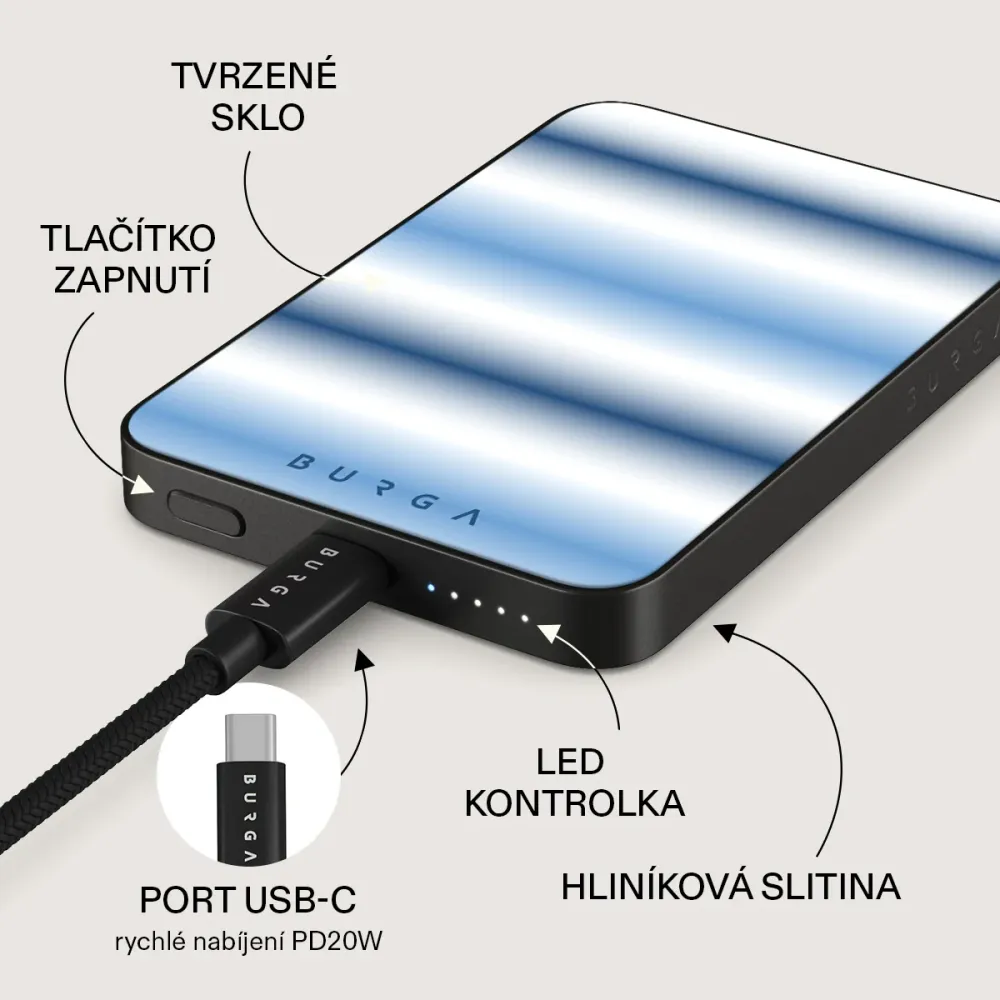 White Noise - Magnetická powerbanka Zlata