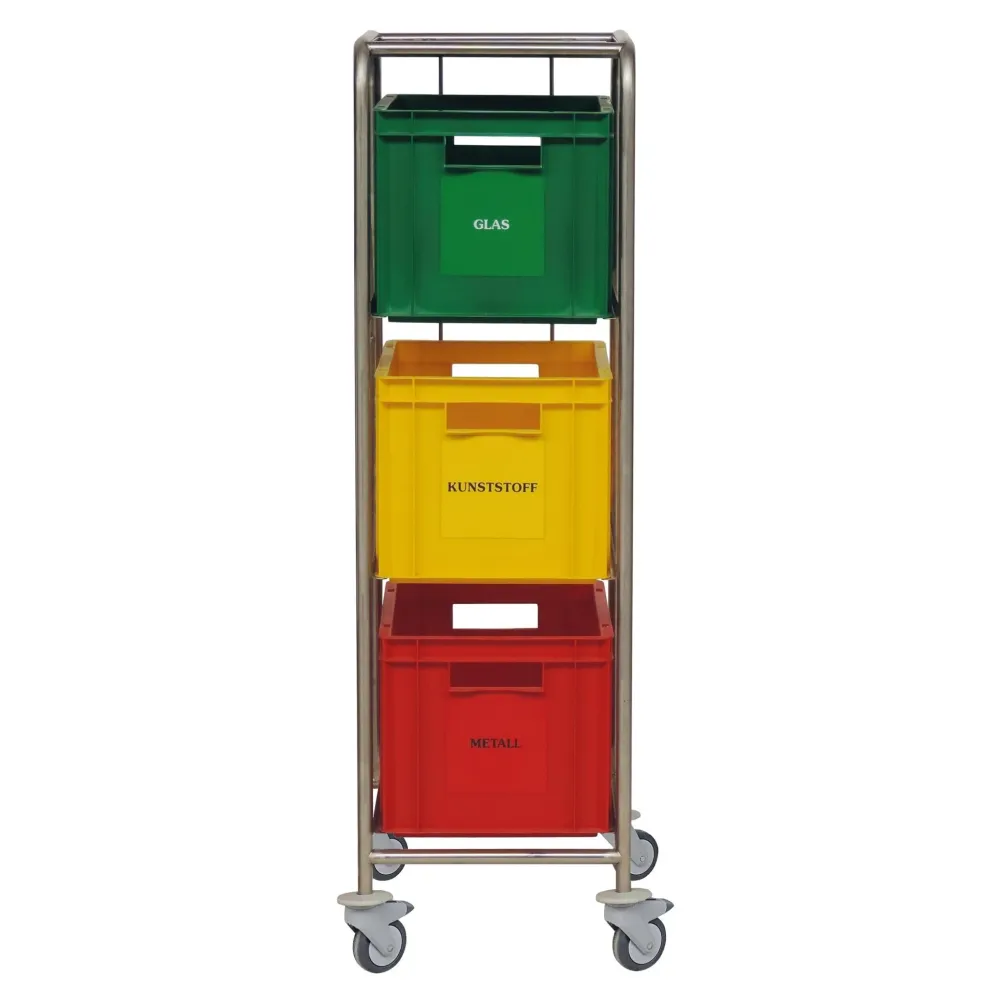 Novocal recycling collector colored plastic boxes Frame: stainless steel contact rails: stainless sta | Pack (1 piece)