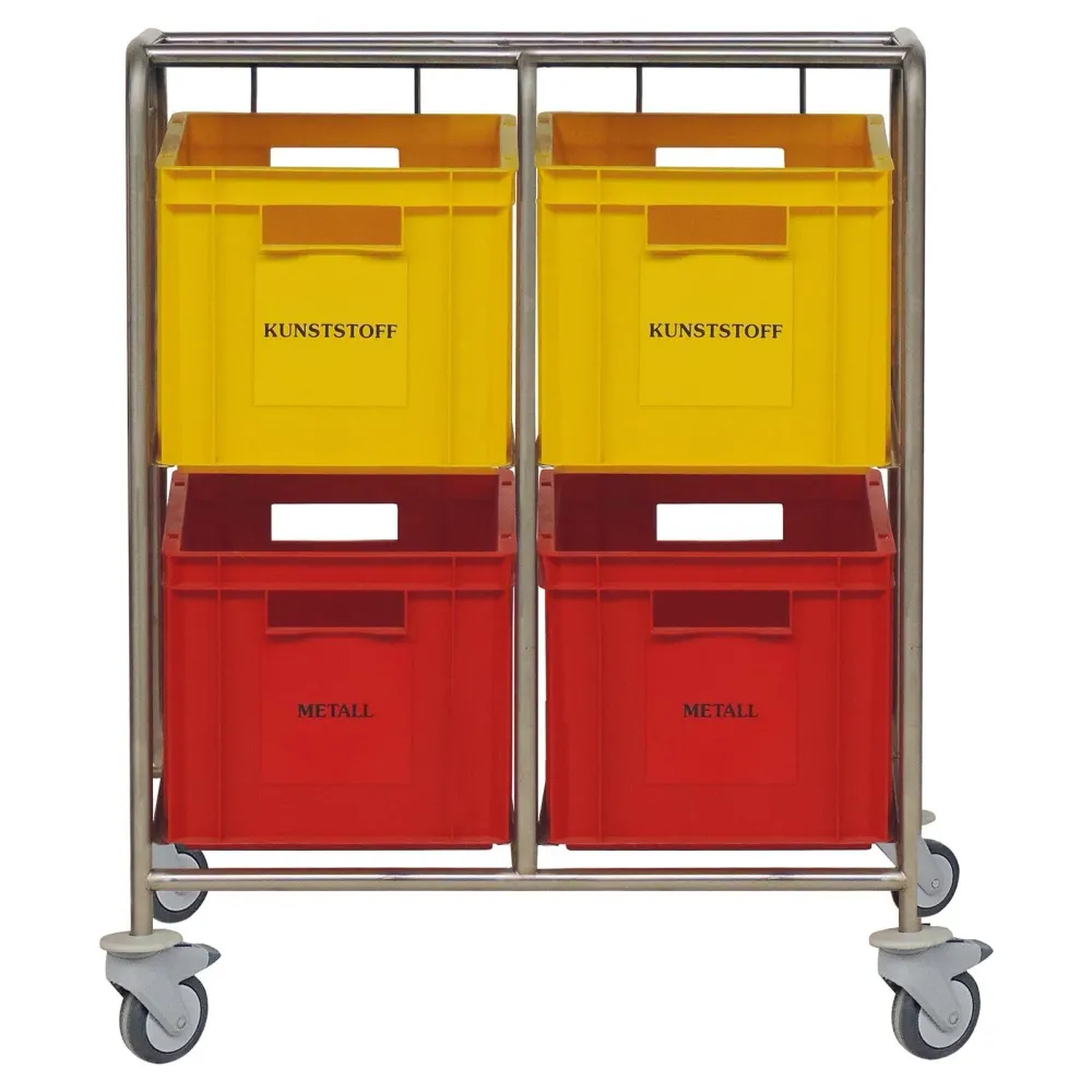 Novocal recycling collector colored plastic boxes Frame: stainless steel contact rails: stainless sta | Pack (1 piece)