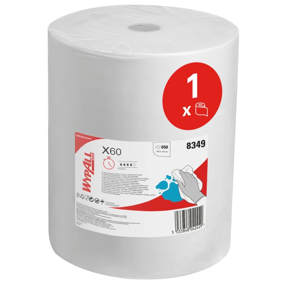 Wypall® X60 Genral Immaculate - Grand Roll / White - 1 rolo x 650 folhas | Papelão (1 rolo)