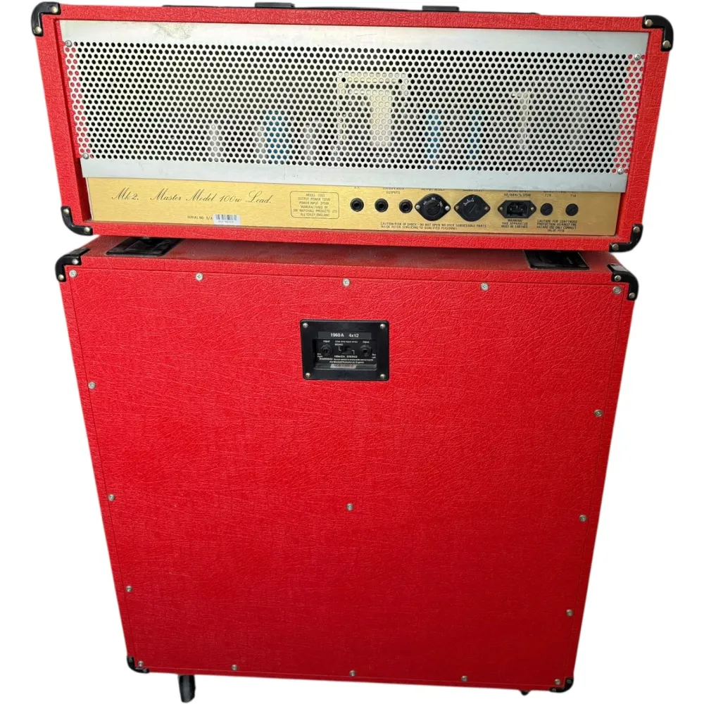 Marshall JCM800 2203 MKII 100W + 1960A 4x12 Cabinet – 1995 Limitovaná edice Červený stack