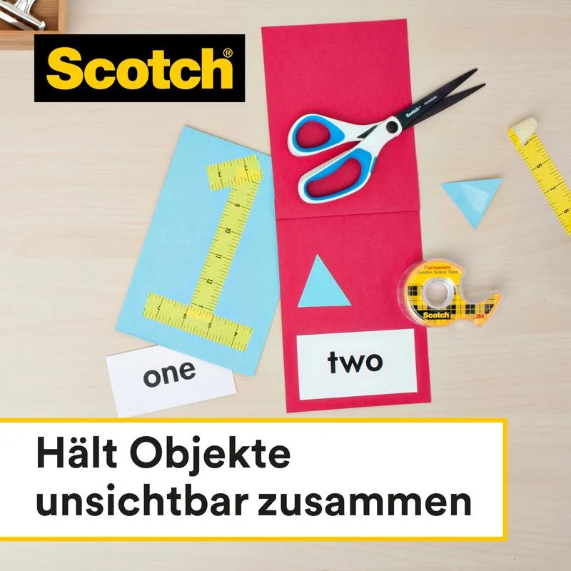 Scotch® doppelseitiges Klebeband, 1 Rolle, 19 mm x 33 m