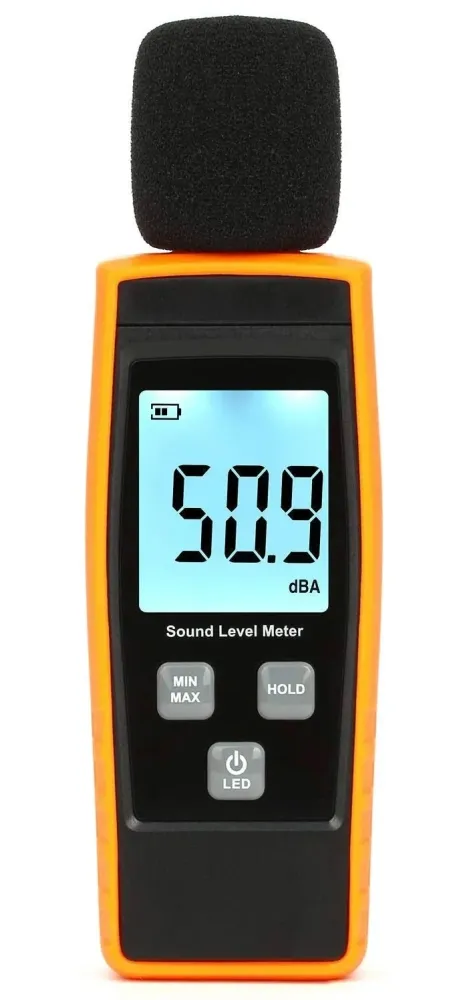 Decibelmetr, digitální měřič hladiny zvuku s rozsahem 30 ž 130 dBA Extreme Meters LLC.