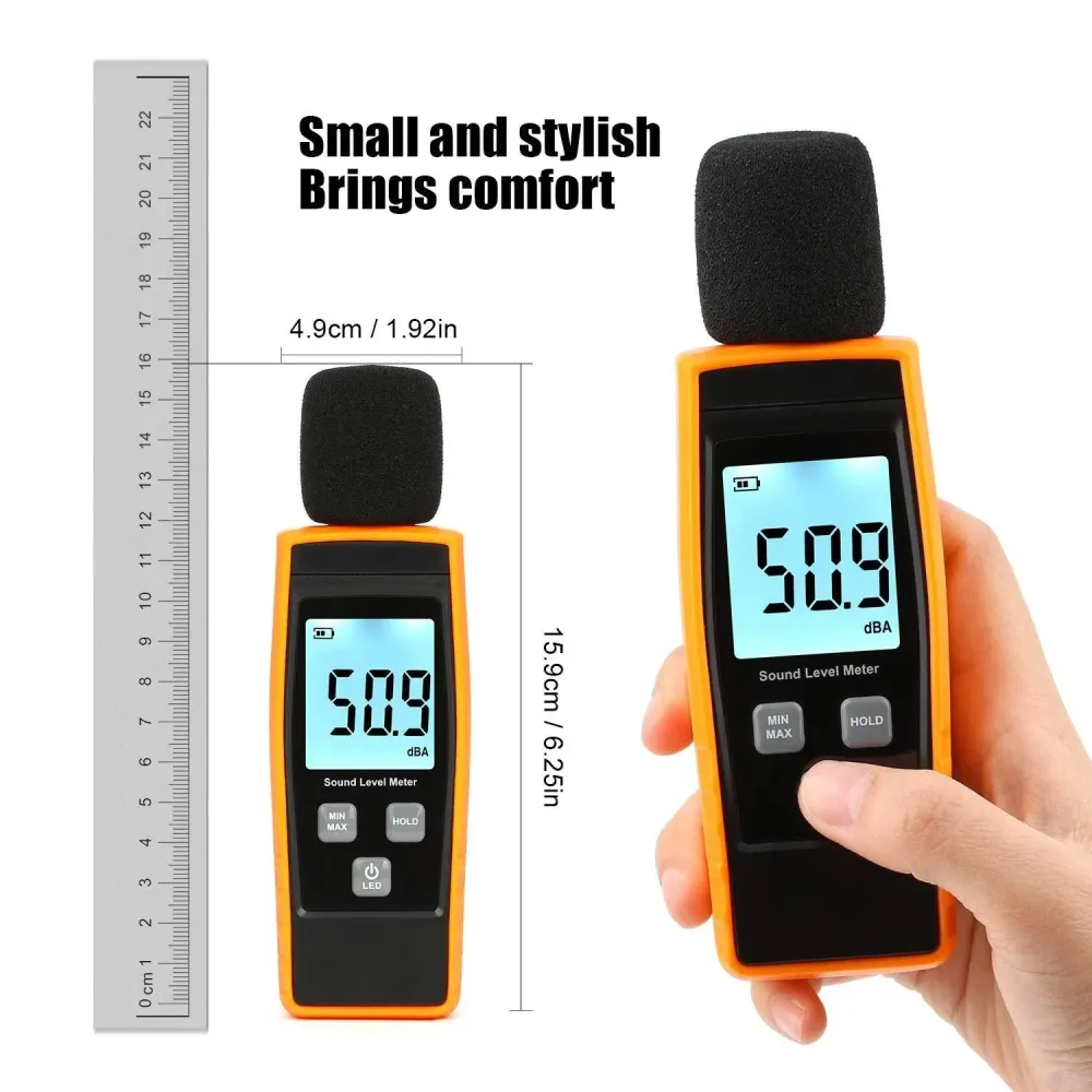Decibelmetr, digitální měřič hladiny zvuku s rozsahem 30 ž 130 dBA Extreme Meters LLC.