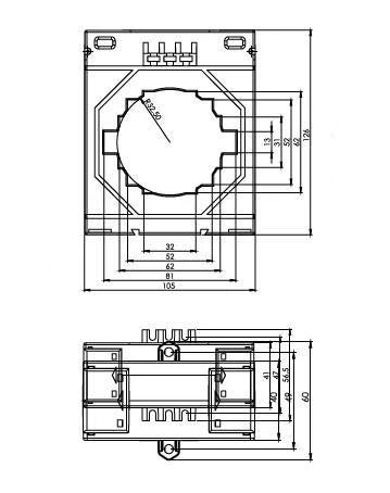 ONKA Měřicí transformátor proudu - CURRENT TRANSFORMER 800/5A, 80MM, CLASS 0.5S, 10VA (TK808005307 / 80011768)