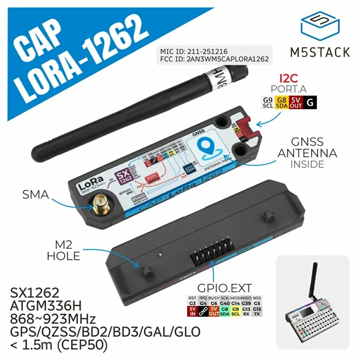 M5Stack Cardputer-ADV & CAP LoRa-1262 Meshtastic sada