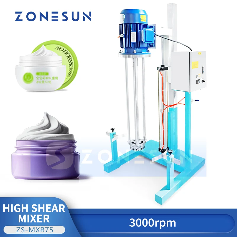 ZONESUN ZS-MXR75 Pneumatic Mixing Machine Lifting High Shear Mixer