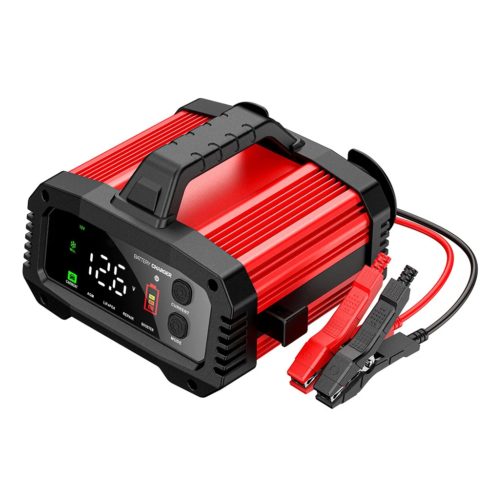 25A Nabíječka autobaterie, 12V 25A 24V 15A Nabíječka pro olověné, AGM LiFePO4 baterie, Nabíječka pro vozidla, Inteligentní...