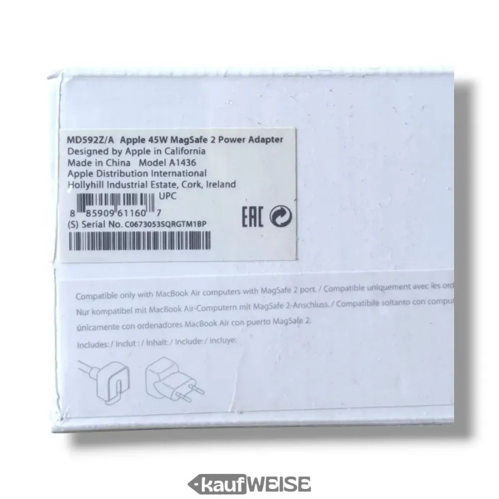 Originální napájecí zdroj Apple 45W MagSafe 2 | MD592Z/ | pro MacBook Air | NOVÉ orig