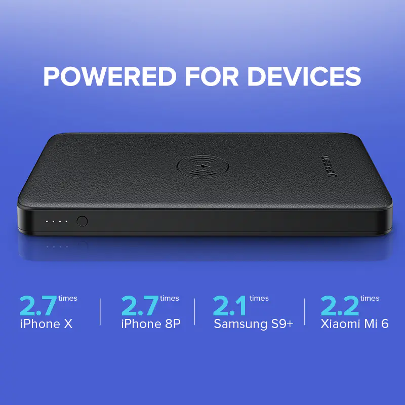 Bezdrátová rychlonabíjecí powerbanka - 10 000 mAh s dvojitým výstupem