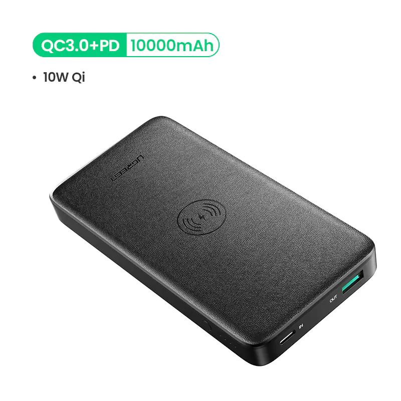 Rychlé nabíjení bezdrátové powerbanky - 10 000 mAh s duálním výstupem